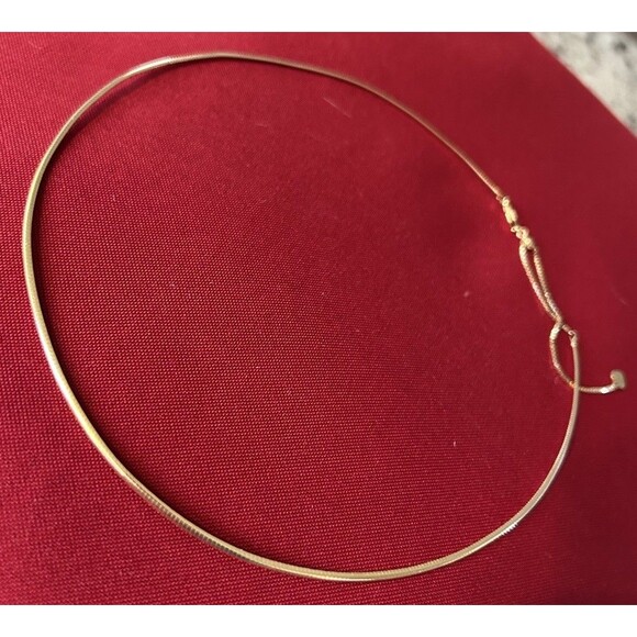 14k Yellow Gold Collar Necklace, 8g, 16” Adjustable To 20.5. Excellent Condition - Picture 3 of 4